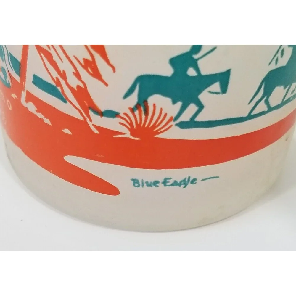 Vintage Blue Eagle Hen-Toh Wyandot Knox Oil Glass – Oklahoma Indians